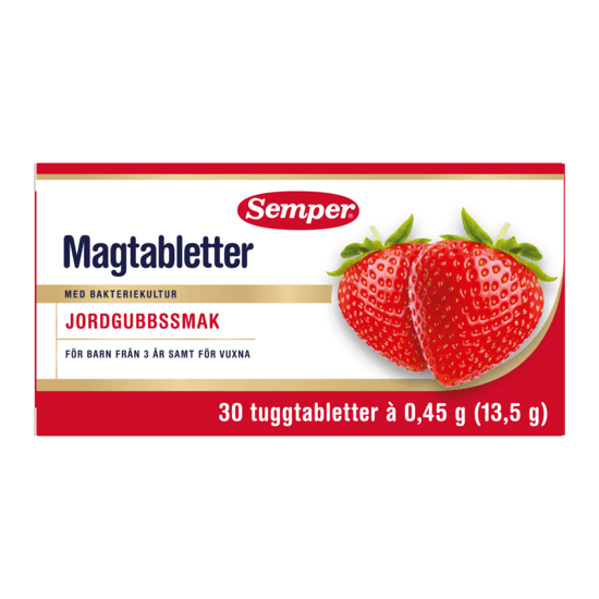 Semper Magtabletter Jordgubb 30 tabletter