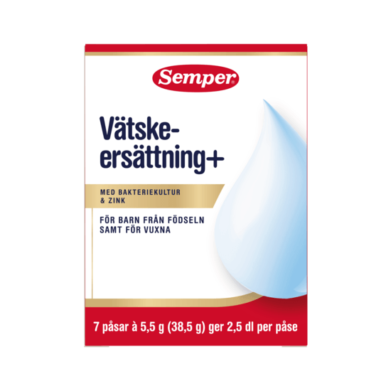 Semper Vätskeersättning+ med bakteriekultur, 7 dospåsar