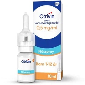 Otrivin without preservative, nasal spray, solution 0.5 mg/ml 10 ml