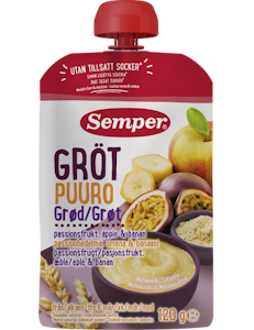 Semper Porridge with passion fruit, apple and banana