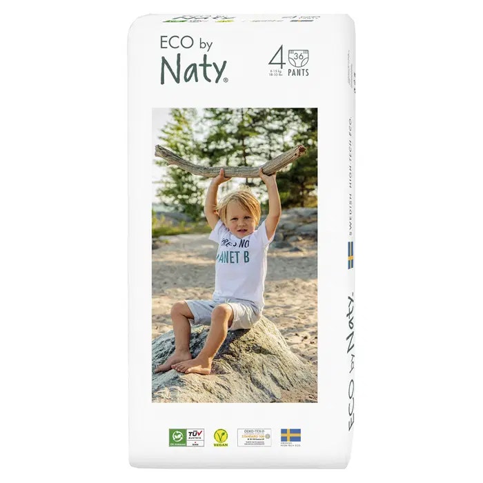 Naty - Organic Pull on Pants Size 4 (8-15 kg), 36 pcs