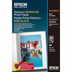 Fotopapper Blankt Epson Premium Semigloss Photo Paper 20 Blad 251 g/m² A4