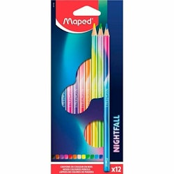 Färgpennor Maped Nightfall Multicolour 12 Delar (12 antal)