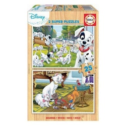 Set 2 pussel Disney Dalmatians + Aristochats 25 Delar