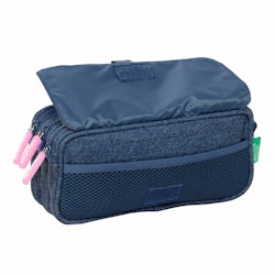 Tredubbel Carry-all Benetton Denim Blå 21,5 x 10 x 8 cm