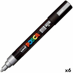 Tuschpennor POSCA PC-5M Silvrig (6 antal)