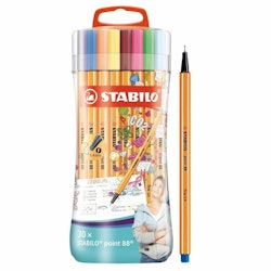 Tuschpennor Stabilo Point 88 Multicolour (30 Delar)