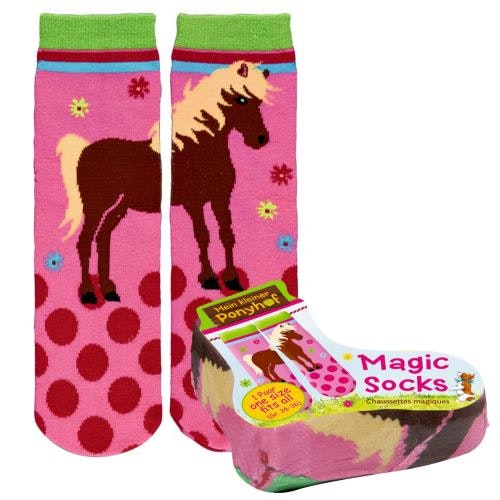 Magic socks rosaprickiga med hästmotiv