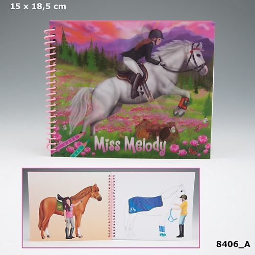 Miss Melody Dressup your horse Målarbok 3D