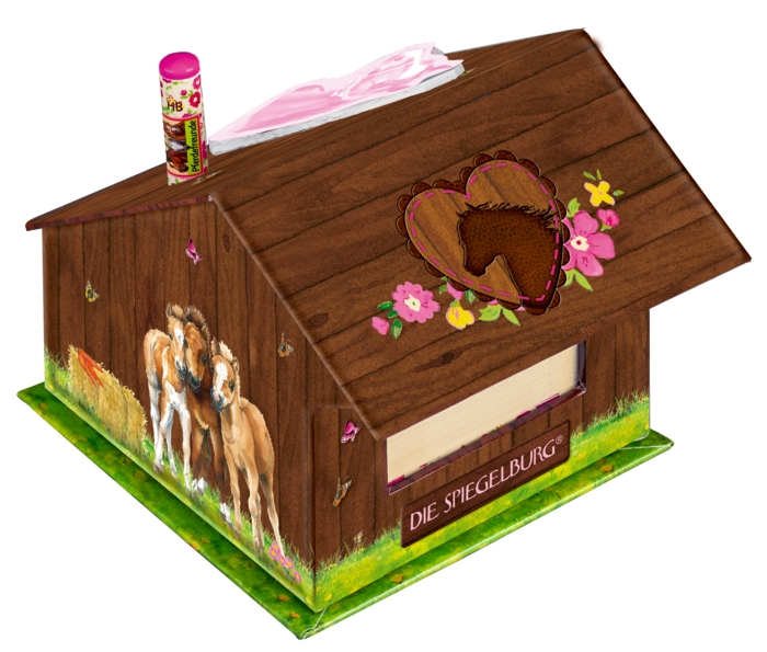 Notebox hus med hästmotiv