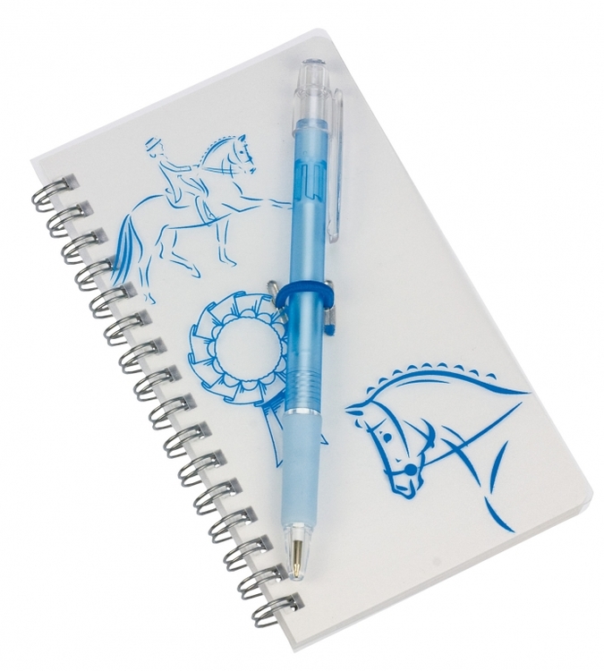 Anteckningsbok med penna med hästmotiv