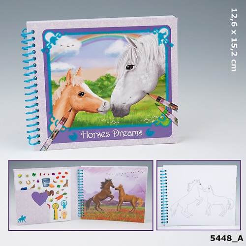 Fickmålarbok Horses Dreams med hästmotiv
