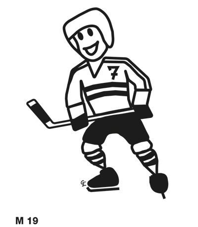 Man spelar ishockey – Funky Family – dekaler i unika karaktärer