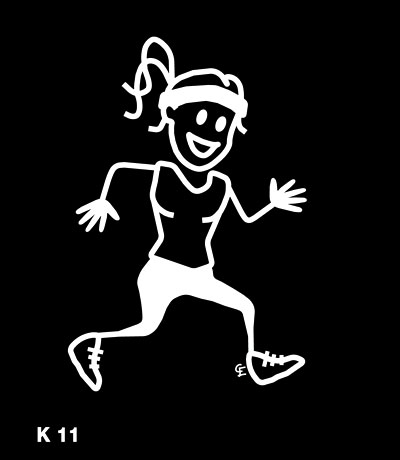 Kvinna springer – Funky Family – dekaler i unika karaktärer