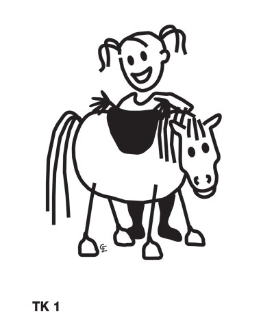 Tjej med häst – Funky Family – dekaler i unika karaktärer