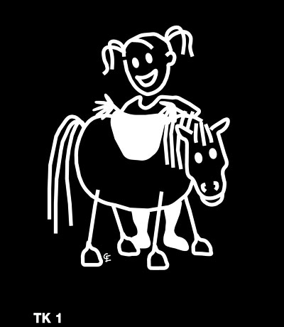 Tjej med häst – Funky Family – dekaler i unika karaktärer