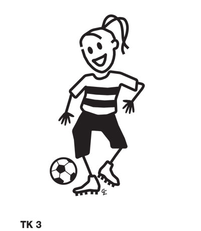 Tjej spelar fotboll – Funky Family – dekaler i unika karaktärer