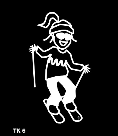 Tjej på skidor – Funky Family – dekaler i unika karaktärer