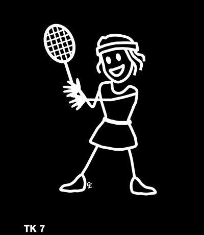 Tjej spelar tennis – Funky Family – dekaler i unika karaktärer