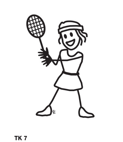 Tjej spelar tennis – Funky Family – dekaler i unika karaktärer