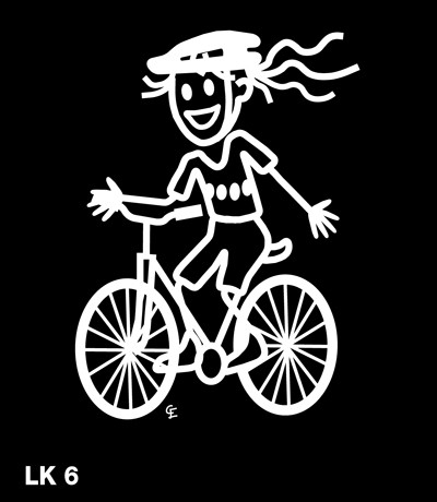 Flicka på cykel – Funky Family – dekaler i unika karaktärer
