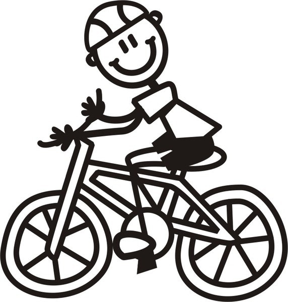 Pojke på cykel - The sticker family - dekaler i unika karaktärer
