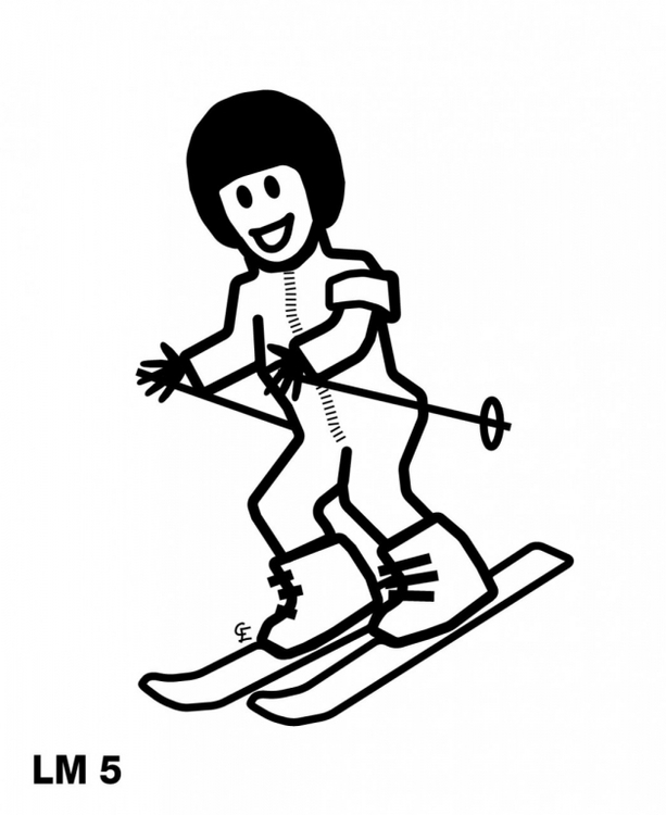 Pojke med skidor - Funky Family - dekaler i unika karaktärer
