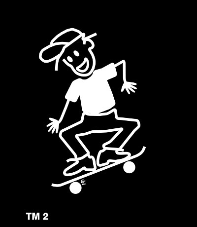 Kille på skateboard - Funky Family - dekaler i unika karaktärer