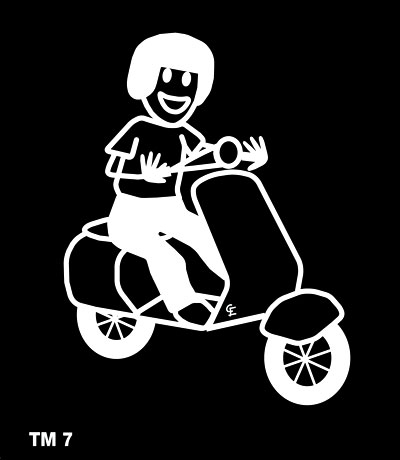 Kille med moped - Funky Family - dekaler i unika karaktärer