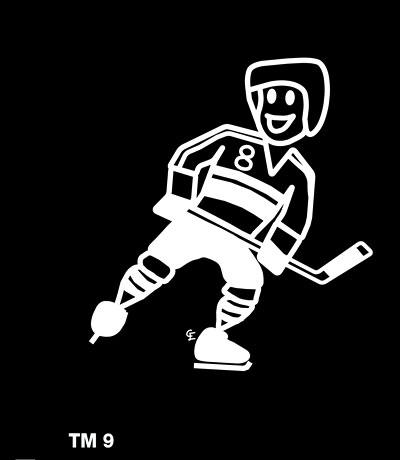 Kille spelar ishockey - Funky Family - dekaler i unika karaktärer
