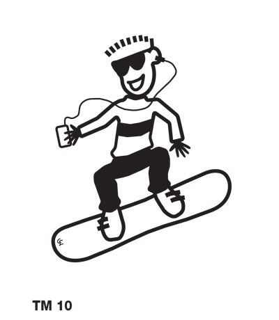 Kille på snowboard - Funky Family - dekaler i unika karaktärer