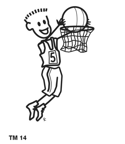 Kille som spelar basket - Funky Family - dekaler i unika karaktärer