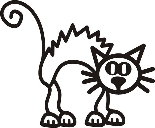 Rädd katt - The sticker family - dekaler i unika karaktärer