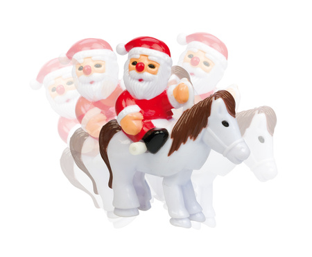 Mini rider Santa rör sig  - jultomte till häst