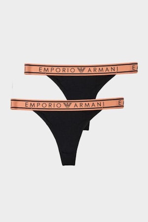 EMPORIO ARMANI Stringtrosor 2 Pack Svart