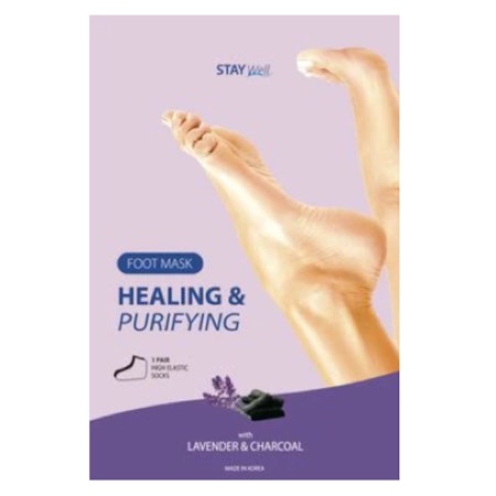 STAY WELL Healing Och Purifying Foot Mask Charcoal