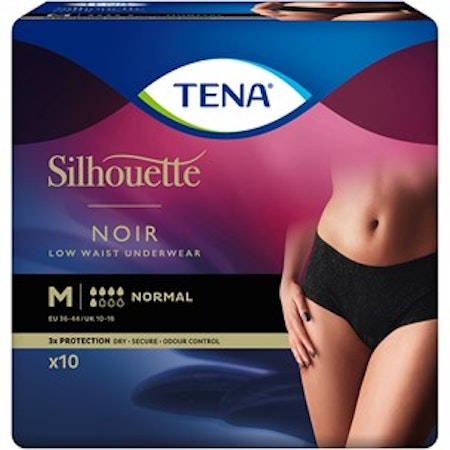 TENA Silhouette Normal Svart M 10 st