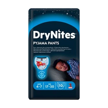 DRY NITES Pyjamas Pants Pojke 4-7 År | 17-30 Kg  | 10-pack