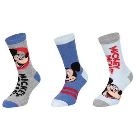 DISNEY MICKEY & MINNIE Långa Strumpor 3 Par