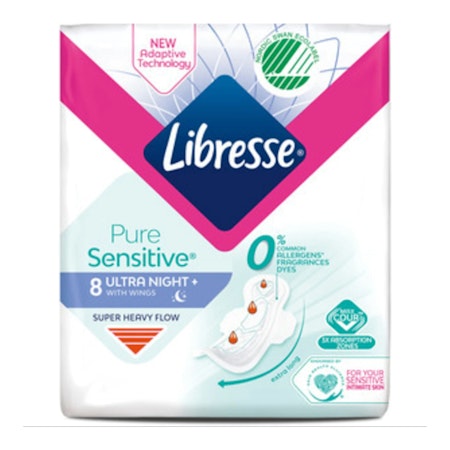 LIBRESSE Pure Sensitive Ultra+ Goodnight 8 st