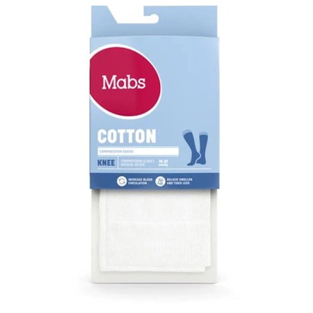MABS Cotton Knee White XL 1 Par