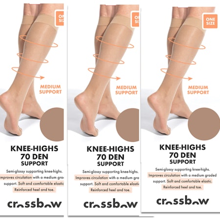 Knee High Support 70 Den CROSSBOW 3 Pack Sand