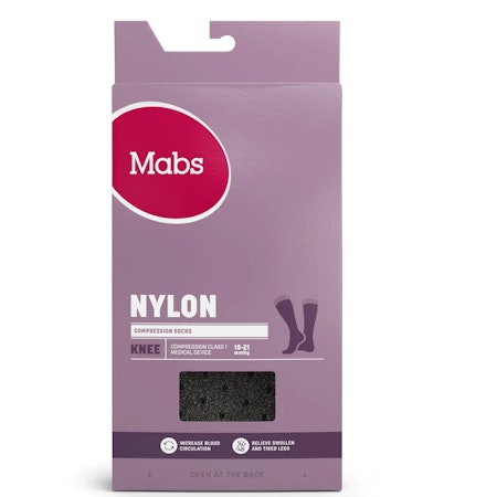 MABS Nylon Knee Stödstrumpor Svart XL 1 Par