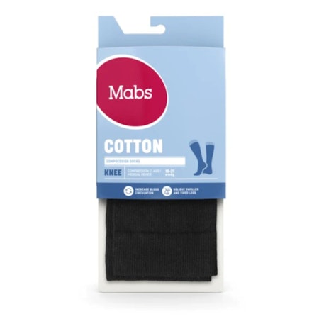 MABS Cotton Knee Wide Svart L 1 Par