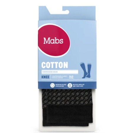 MABS Cotton Knee Svart/Grå 1 Par M