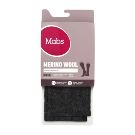 MABS Wool Knee Svart L 1 Par