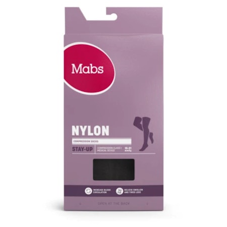 MABS Nylon Stay Up Svart L 1 Par