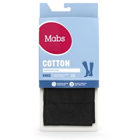 MABS Cotton Knee Wide Svart S 1 Par