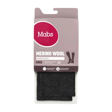 MABS Wool Knee Svart M 1 Par