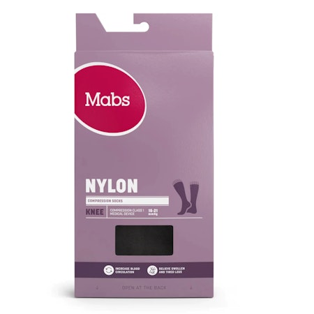 MABS Nylon Knee Wide Svart S 1 Par